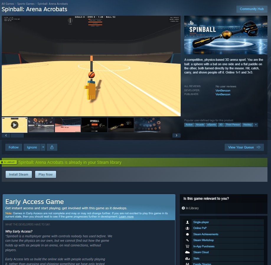 Spinball Early Access Steam
